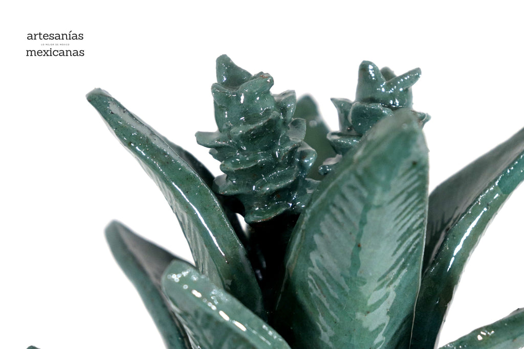 Michoacán Clay Pineapple - Turquoise with Spikes - 13 in. Juan Gtz