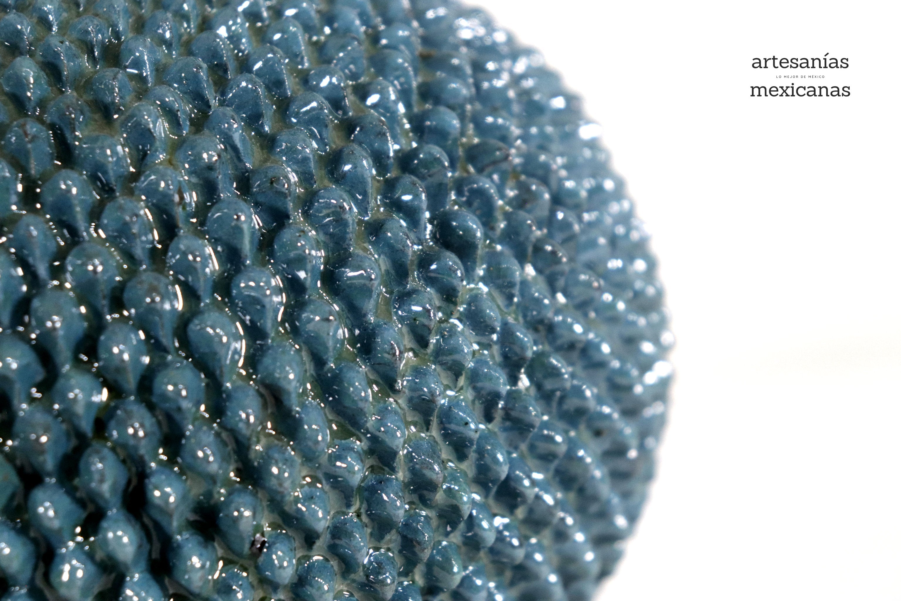 Michoacán Clay Pineapple - Turquoise with Spikes - 13 in. Juan Gtz