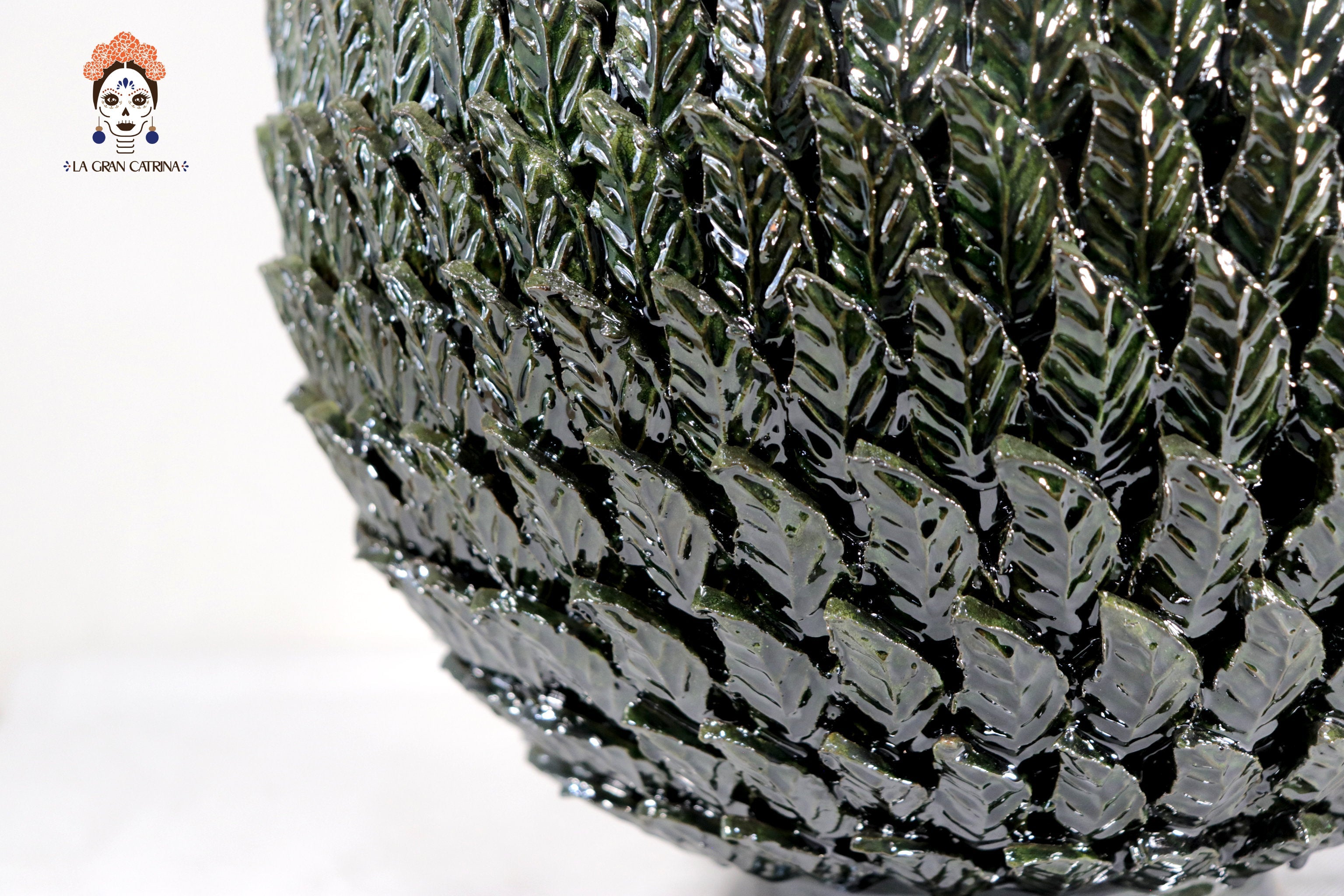 Michoacán Clay Pineapple - 27.5 in. - Green Juan Gtz