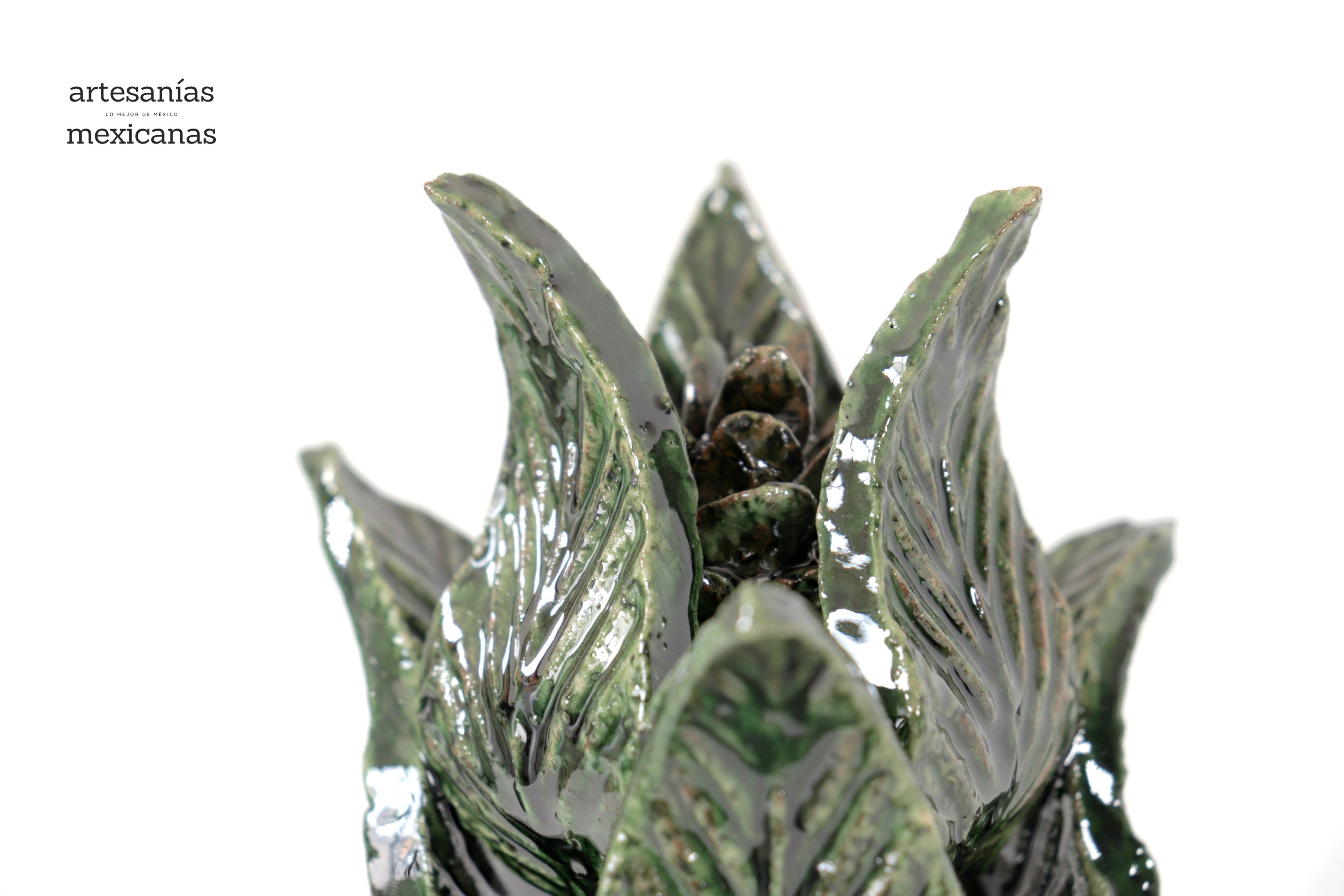 Green Pineapple with Spikes Glazed Clay - 8.6 in. Juan Gtz