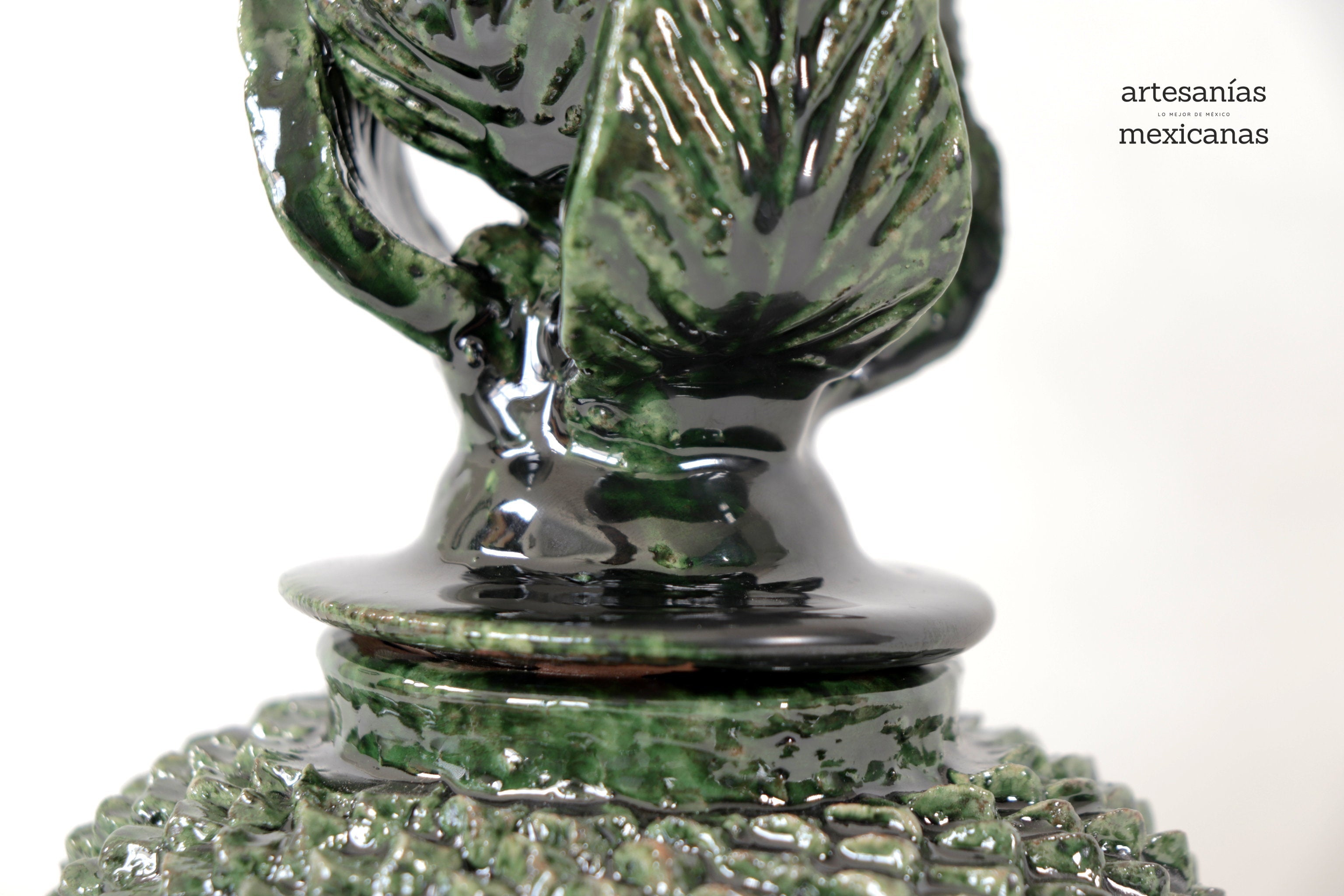 Green Pineapple with Spikes Glazed Clay - 8.6 in. Juan Gtz