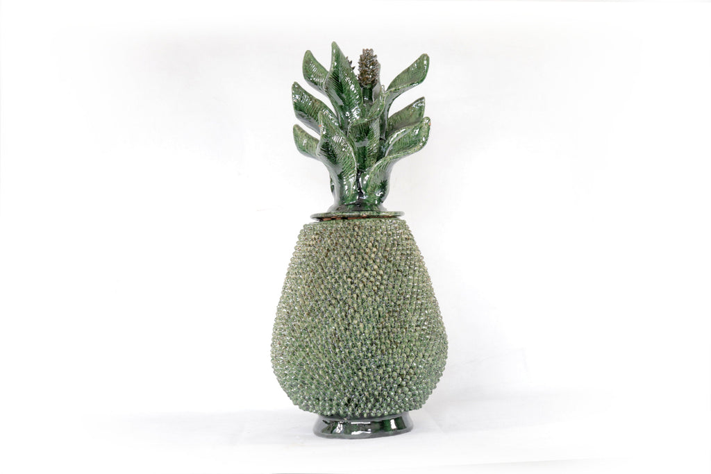 Pineapple with Spikes Green Wavy Lid - 20 in. - Made to Order Juan Gtz