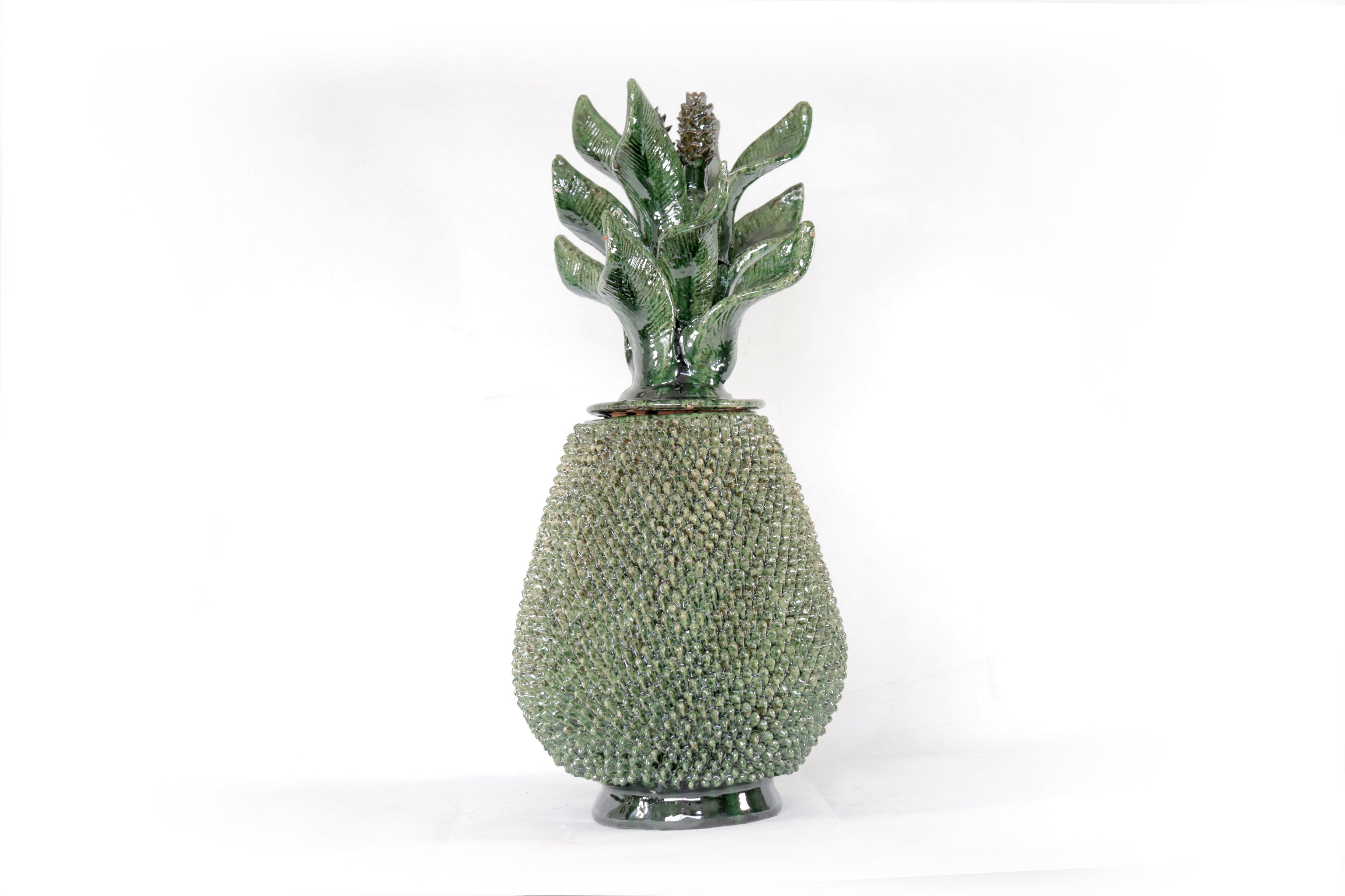 Pineapple with Spikes Green Wavy Lid - 20 in. - Made to Order Juan Gtz