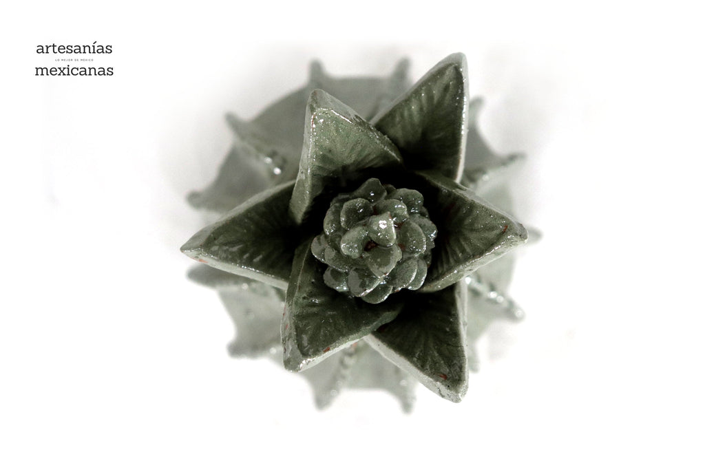 Michoacán Clay Pineapple - Small Olive Green barrel cactus - 7.7 in. - Made to Order Juan Gtz
