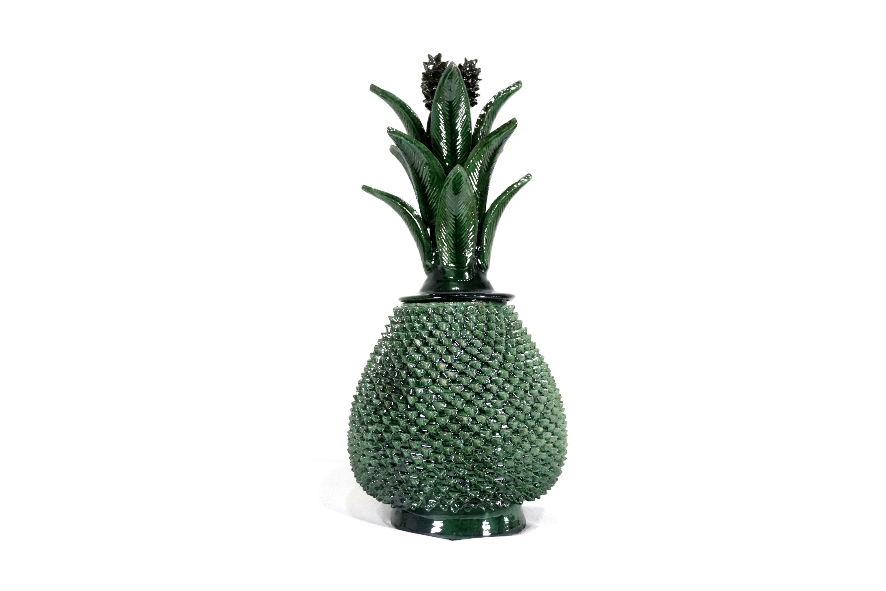 Michoacán Clay Pineapple - Spikes Green - 20 in. - in. Production Juan Gtz