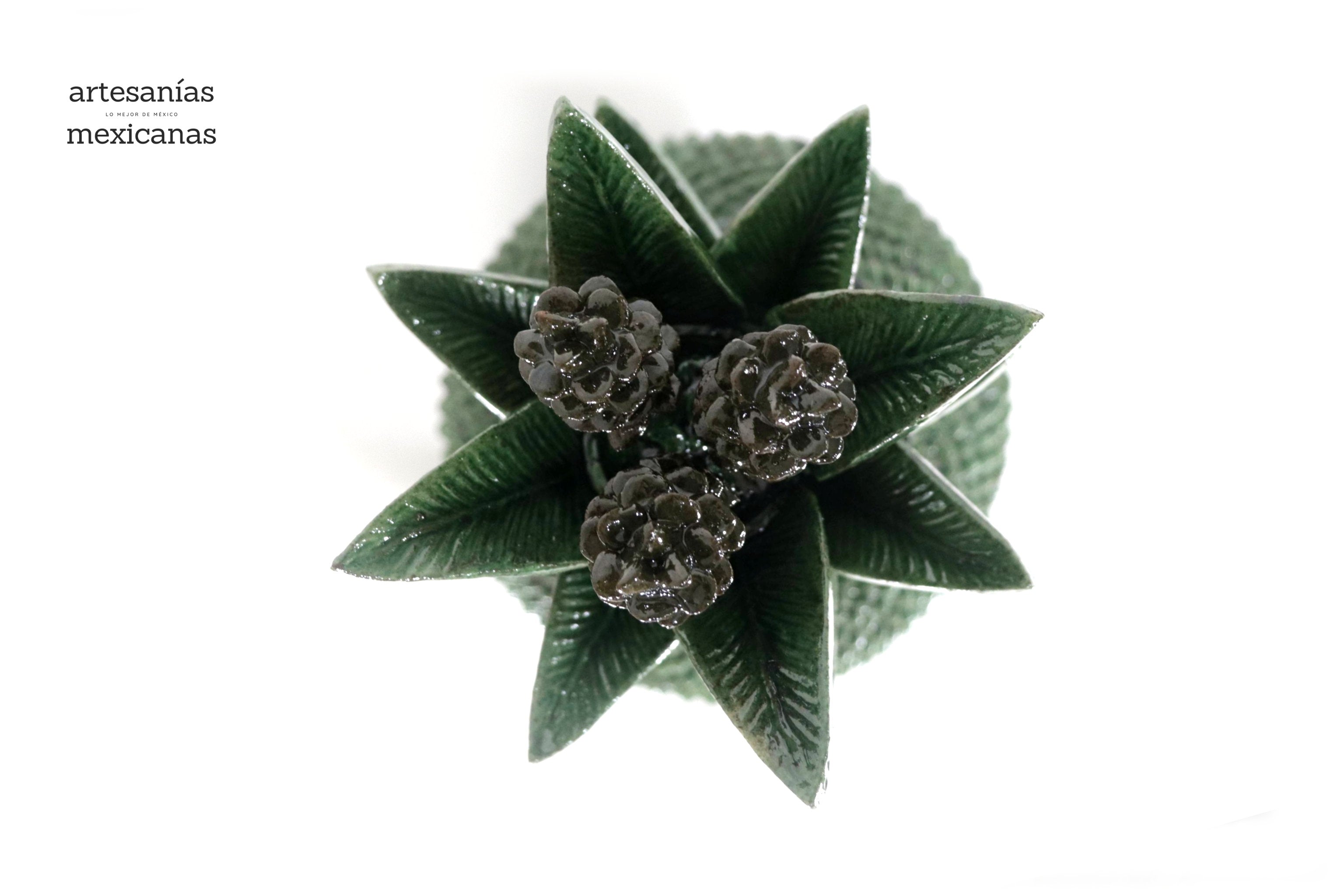 Michoacán Clay Pineapple - Spikes Green - 20 in. - in. Production Juan Gtz