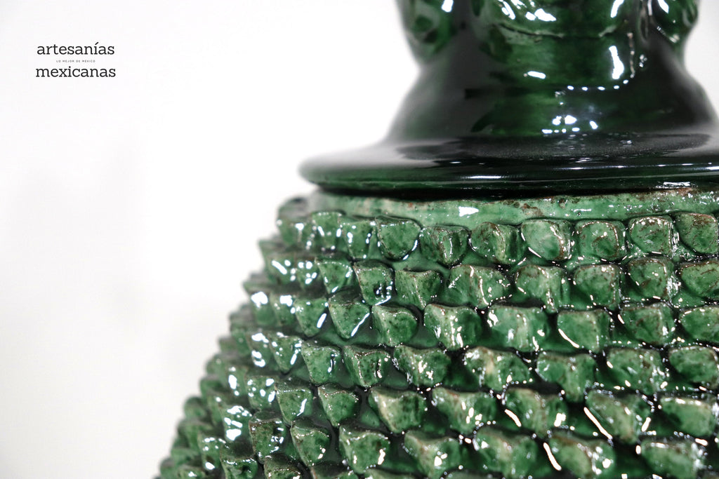 Michoacán Clay Pineapple - Spikes Green - 20 in. - in. Production Juan Gtz