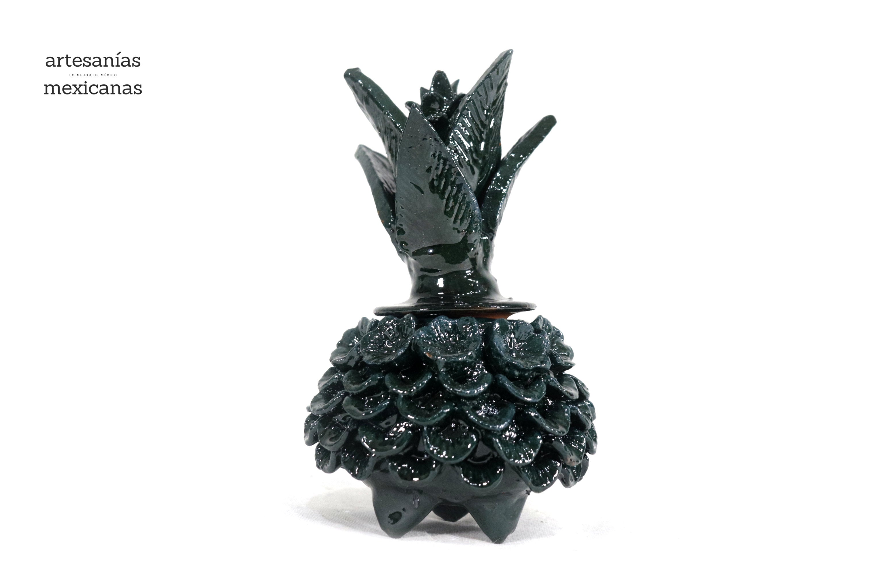Michoacán Clay Pineapple - Green small petals and flowers - 7.7 in. - Made to Order +10 Pcs. Juan Gtz
