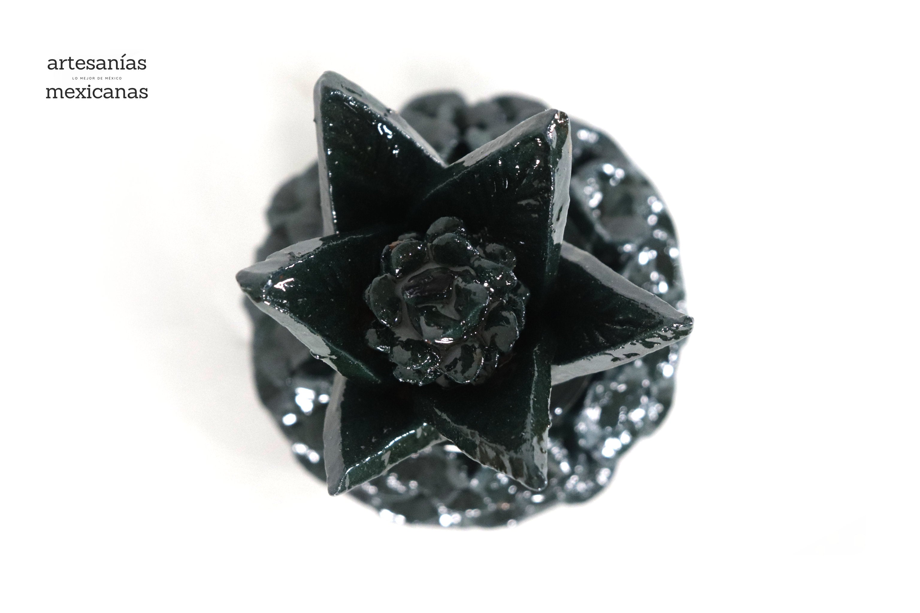 Michoacán Clay Pineapple - Green small petals and flowers - 7.7 in. - Made to Order +10 Pcs. Juan Gtz