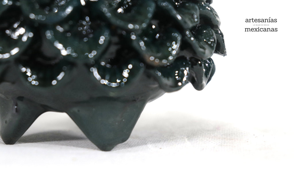 Michoacán Clay Pineapple - Green small petals and flowers - 7.7 in. - Made to Order +10 Pcs. Juan Gtz
