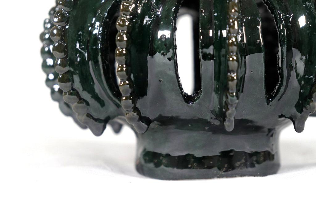 Michoacán Clay Pineapple - Green small barrel cactus openwork - 7.7 in. - Made to Order Juan Gtz