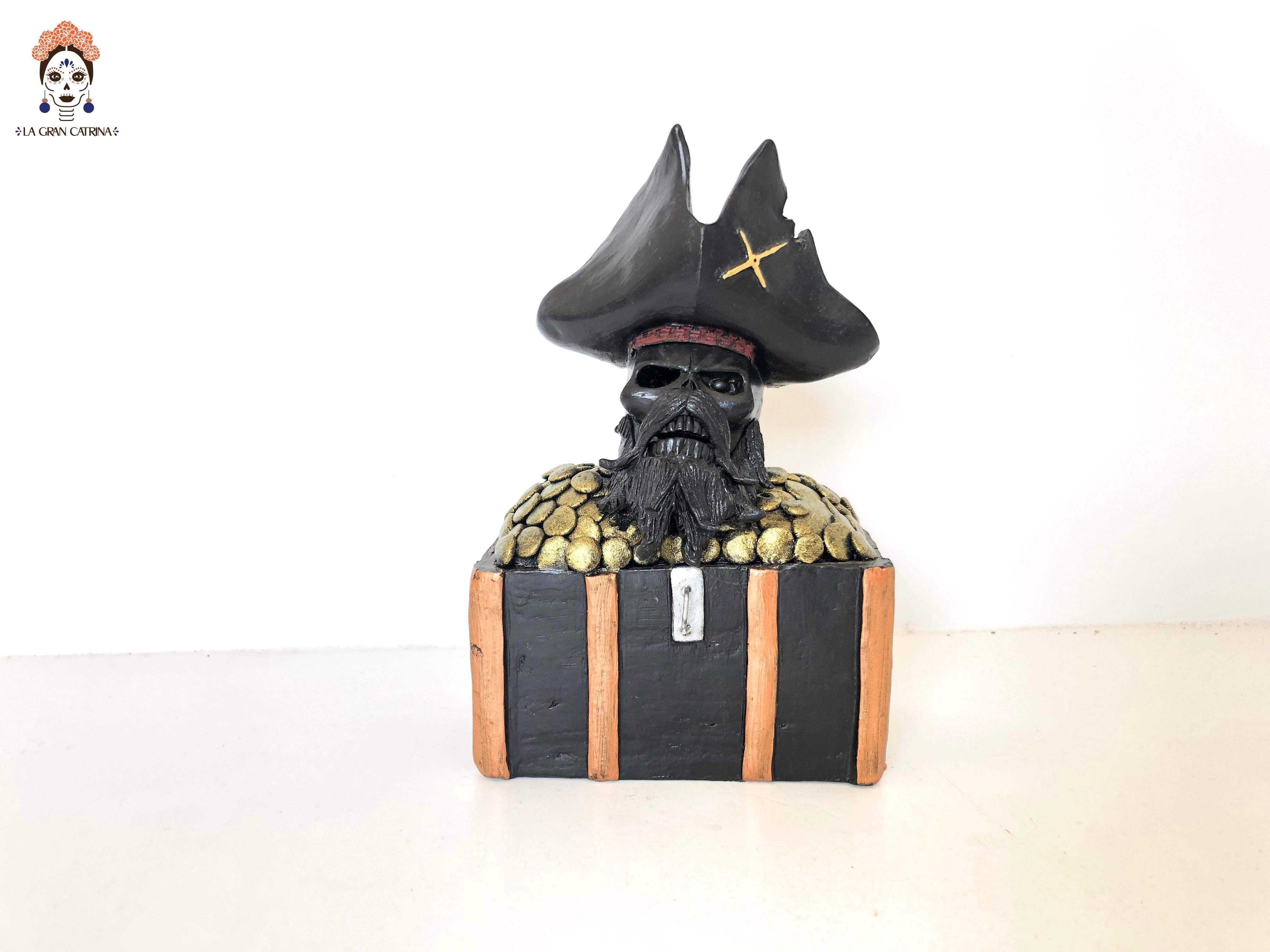 Head pirata en cofre del tesoro Capula