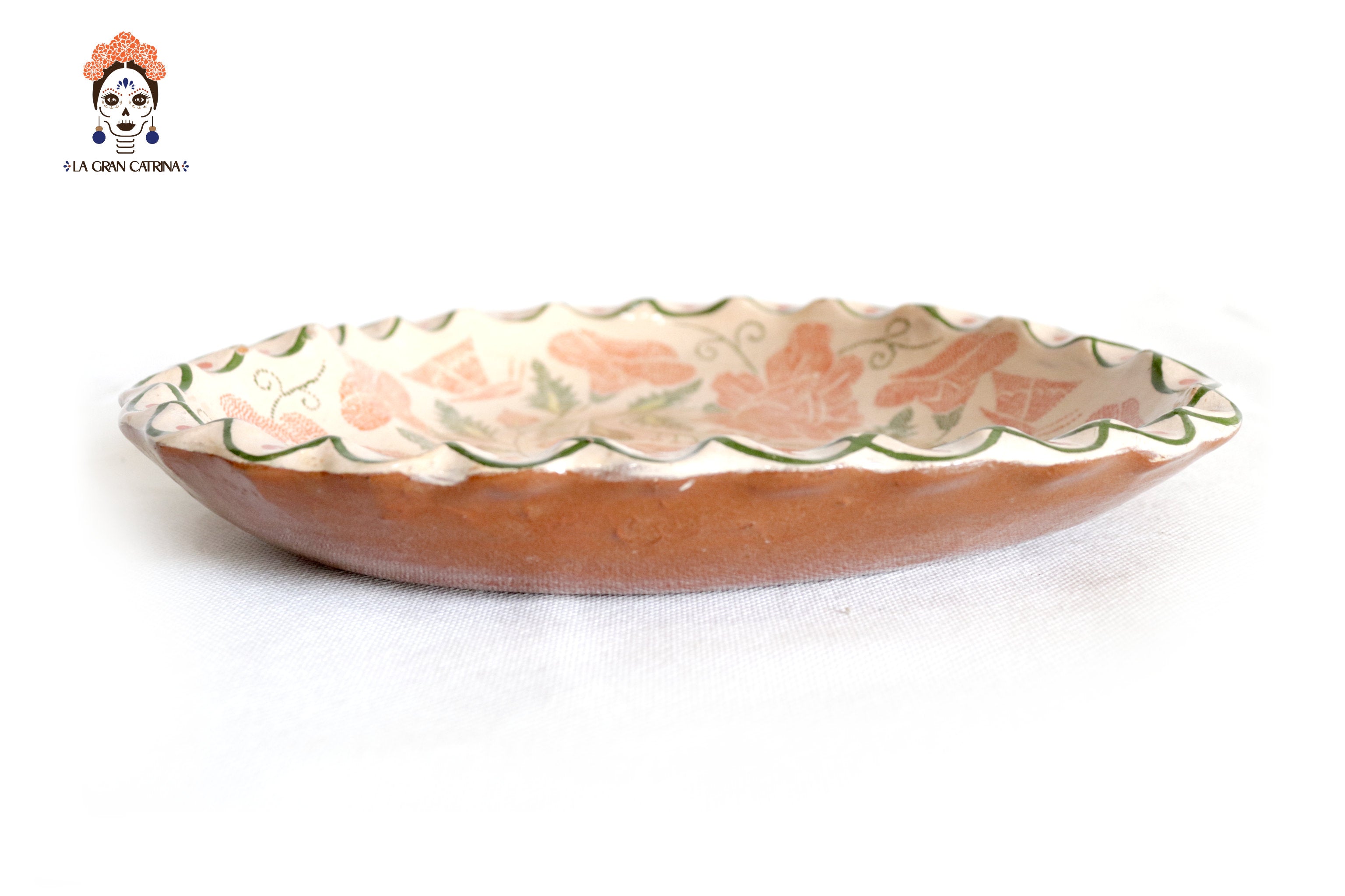 Plato hand-painted - Roses - 8.9 in. Punteado Capula
