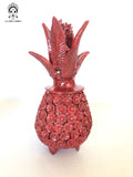 Michoacán Clay Pineapple - Flowers red - 11 in. - Made to Order Juan Gtz