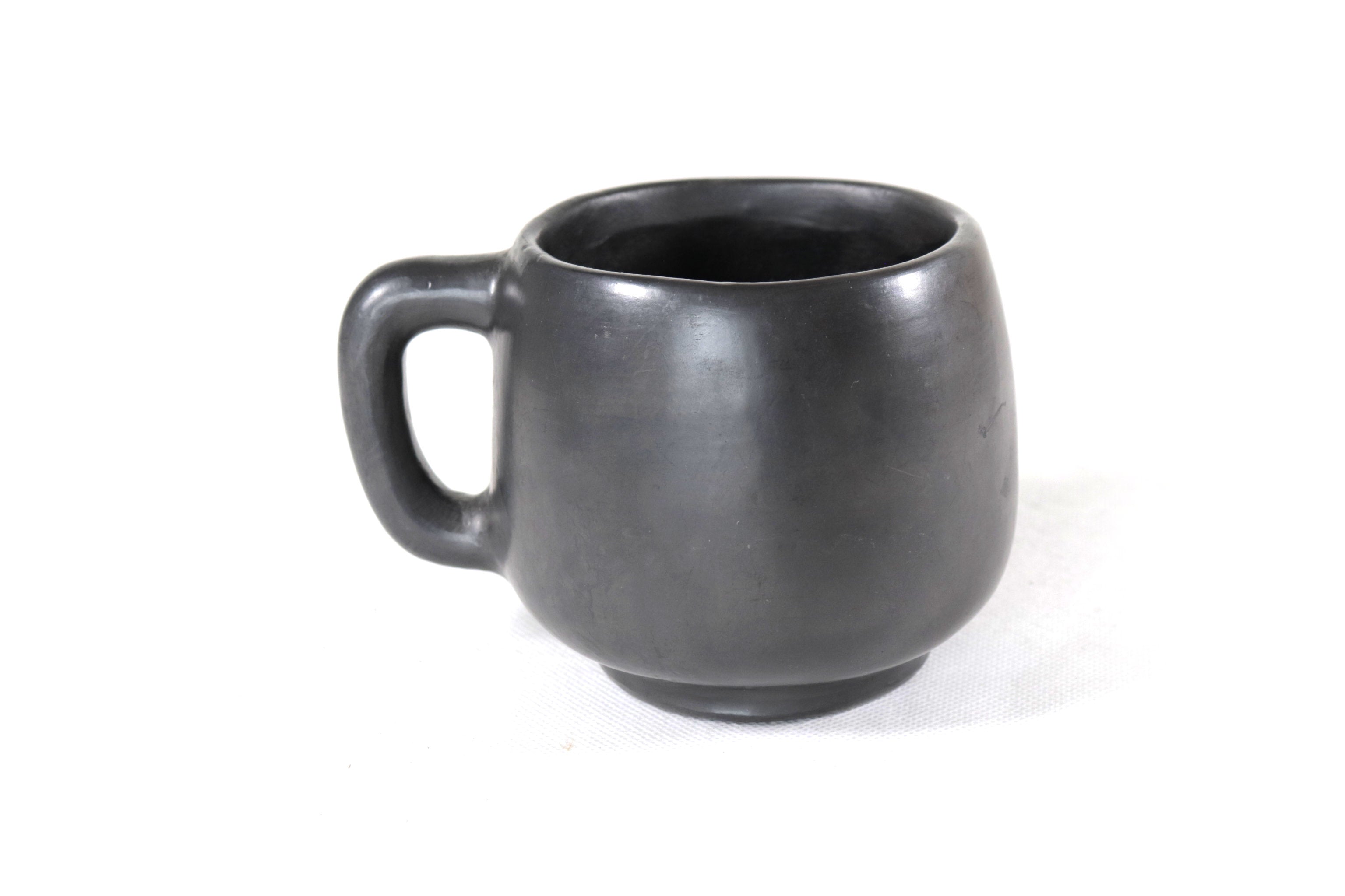 Cups Handcrafted Black Clay - Wholesale 10+ Pieces or More. 3.5 in. Tere Oax