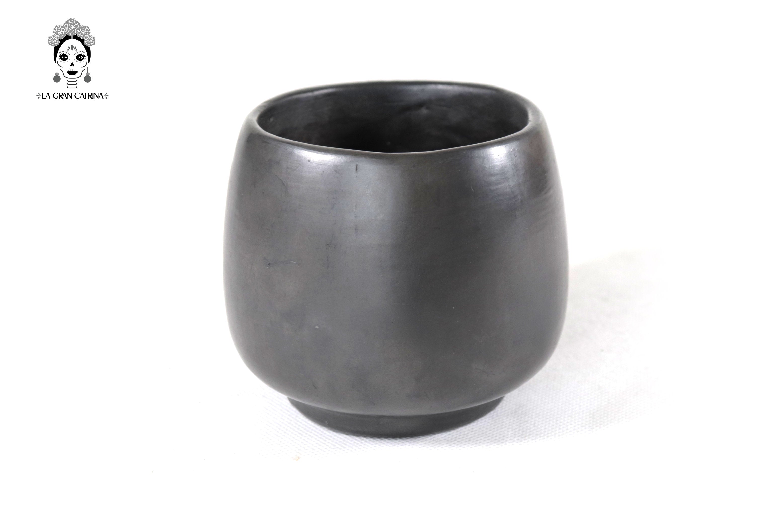 Cups Handcrafted Black Clay - Wholesale 10+ Pieces or More. 3.5 in. Tere Oax
