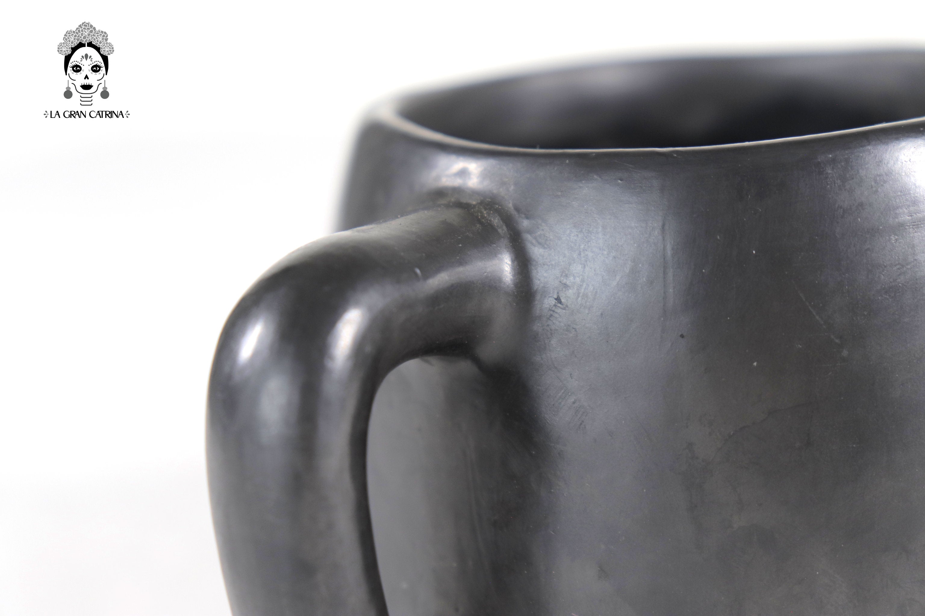 Cups Handcrafted Black Clay - Wholesale 10+ Pieces or More. 3.5 in. Tere Oax