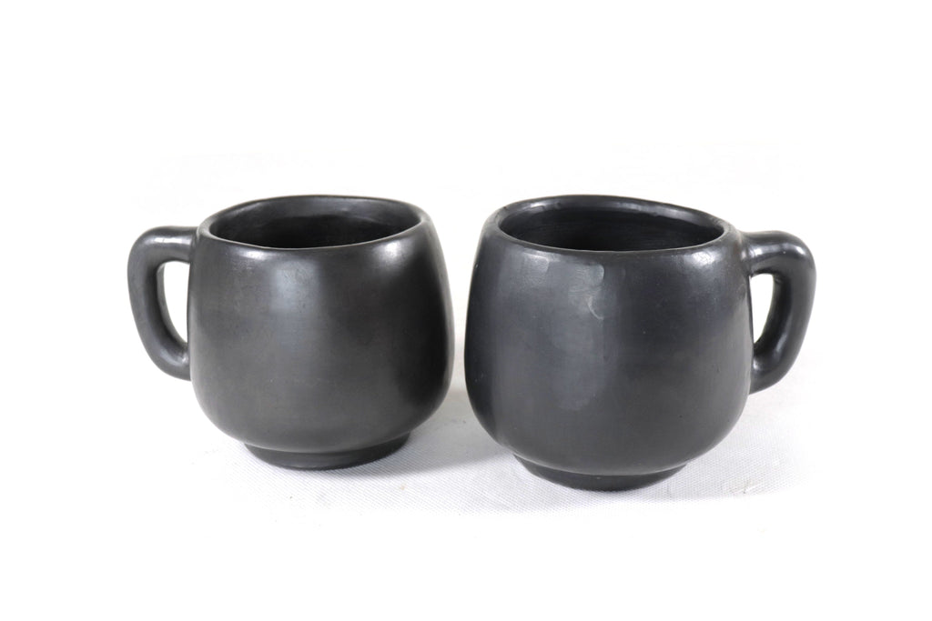Cups Handcrafted Black Clay - Wholesale 10+ Pieces or More. 3.5 in. Tere Oax