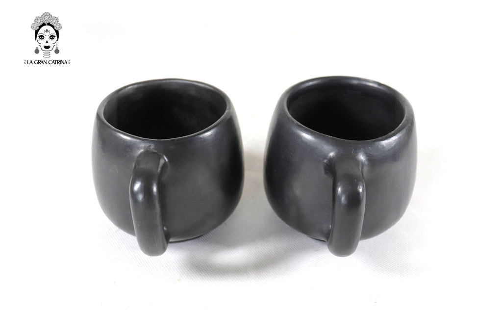 Cups Handcrafted Black Clay - Wholesale 10+ Pieces or More. 3.5 in. Tere Oax