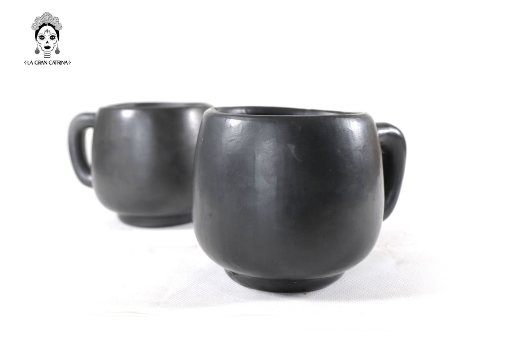 Cups Handcrafted Black Clay - Wholesale 10+ Pieces or More. 3.5 in. Tere Oax