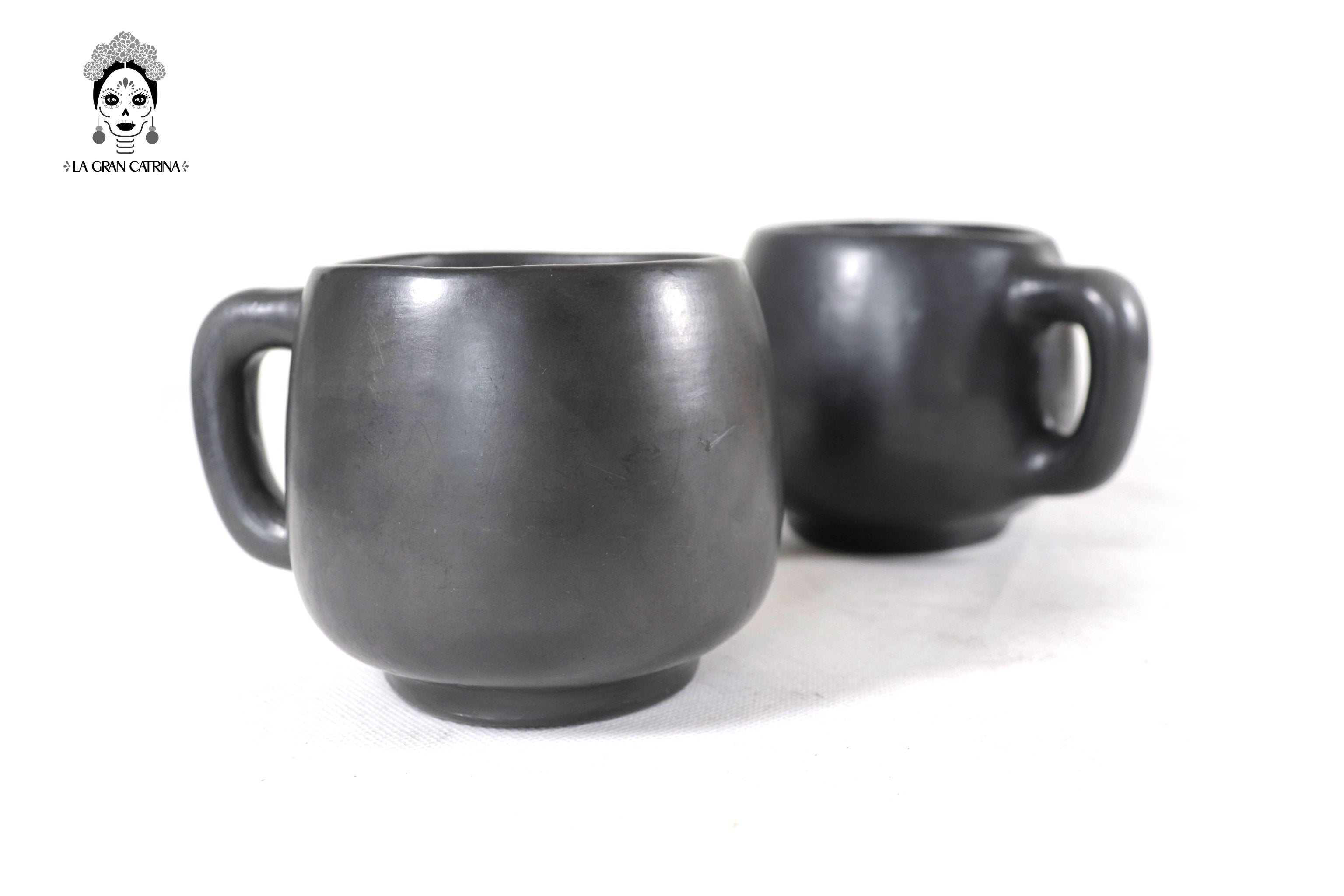 Cups Handcrafted Black Clay - Wholesale 10+ Pieces or More. 3.5 in. Tere Oax