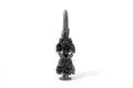 Sculpted Candle - Decorative Flowers Black - 11 in. Viviana