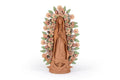 Virgin of Guadalupe - Natural Clay with Butterflies and flowers - 10.8 in. Cecilio
