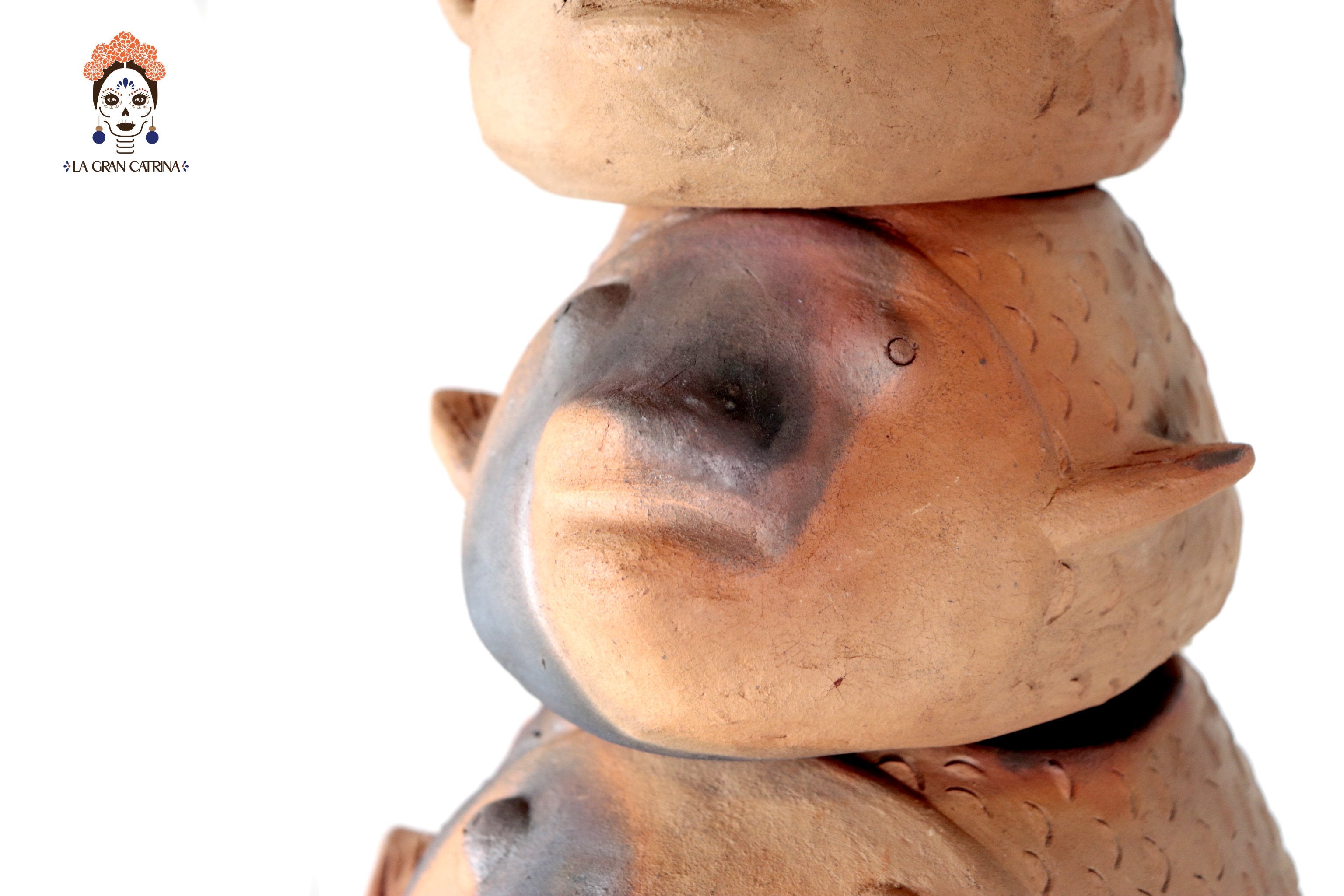 Tower of Fish of Natural Clay - 30.7 in. Zipiajo