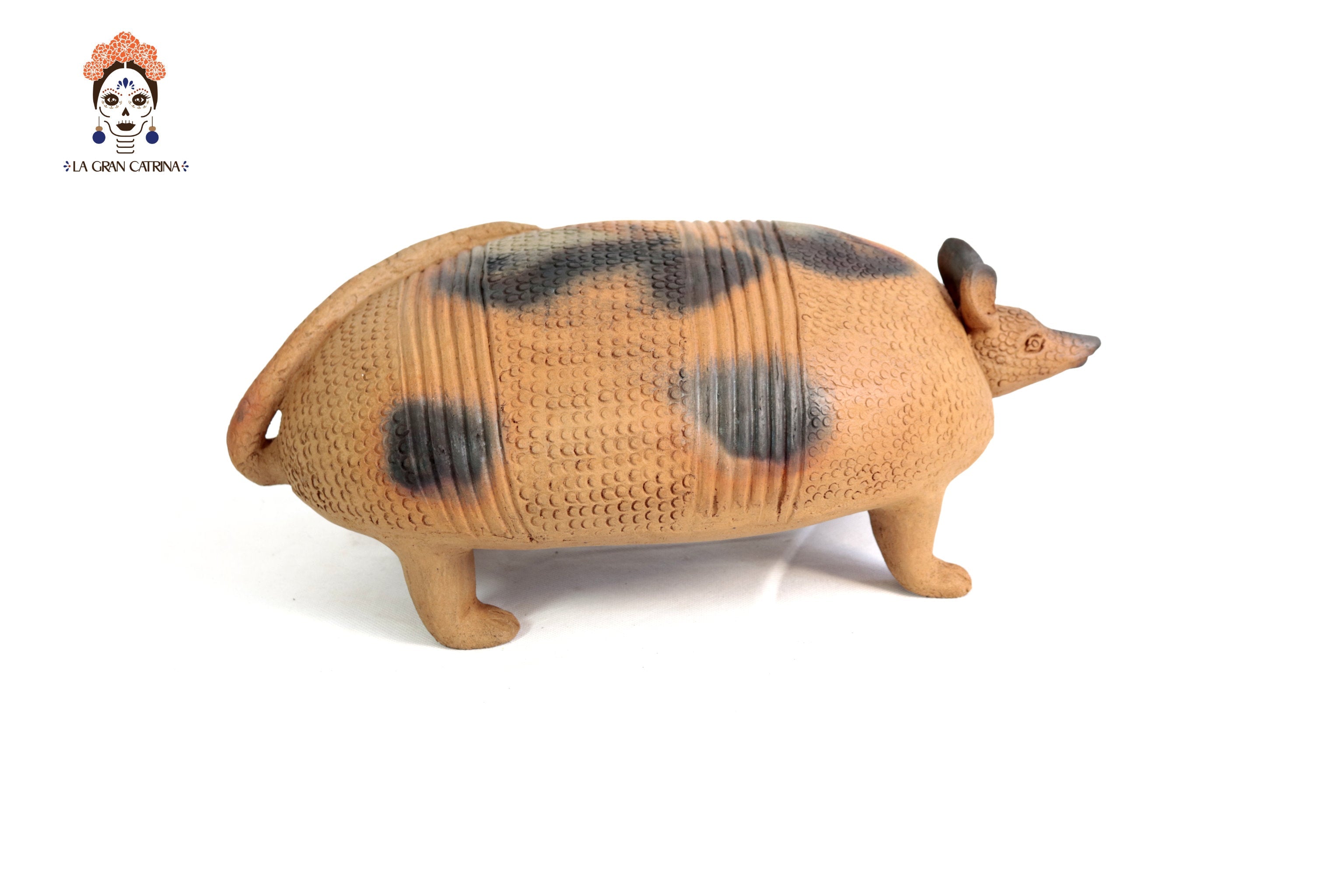 Armadillo with Young of Natural Clay - 11 in. Zipiajo