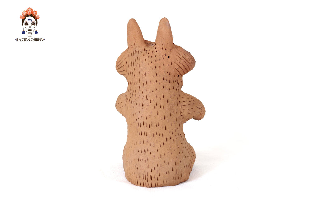 Seed-Holding Fox with Bowl of Natural Clay - 9.6 in. Zipiajo