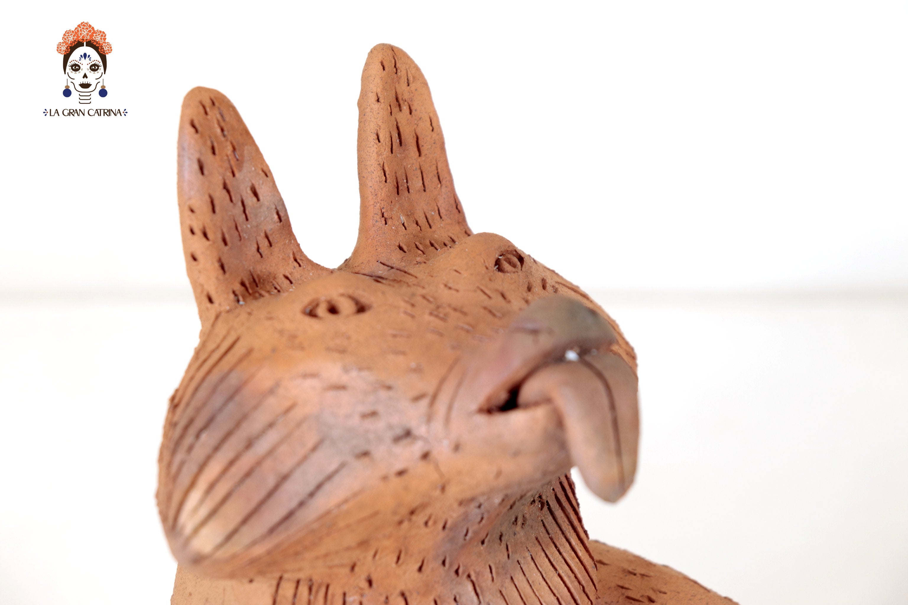 Seed-Holding Fox with Bowl of Natural Clay - 9.6 in. Zipiajo