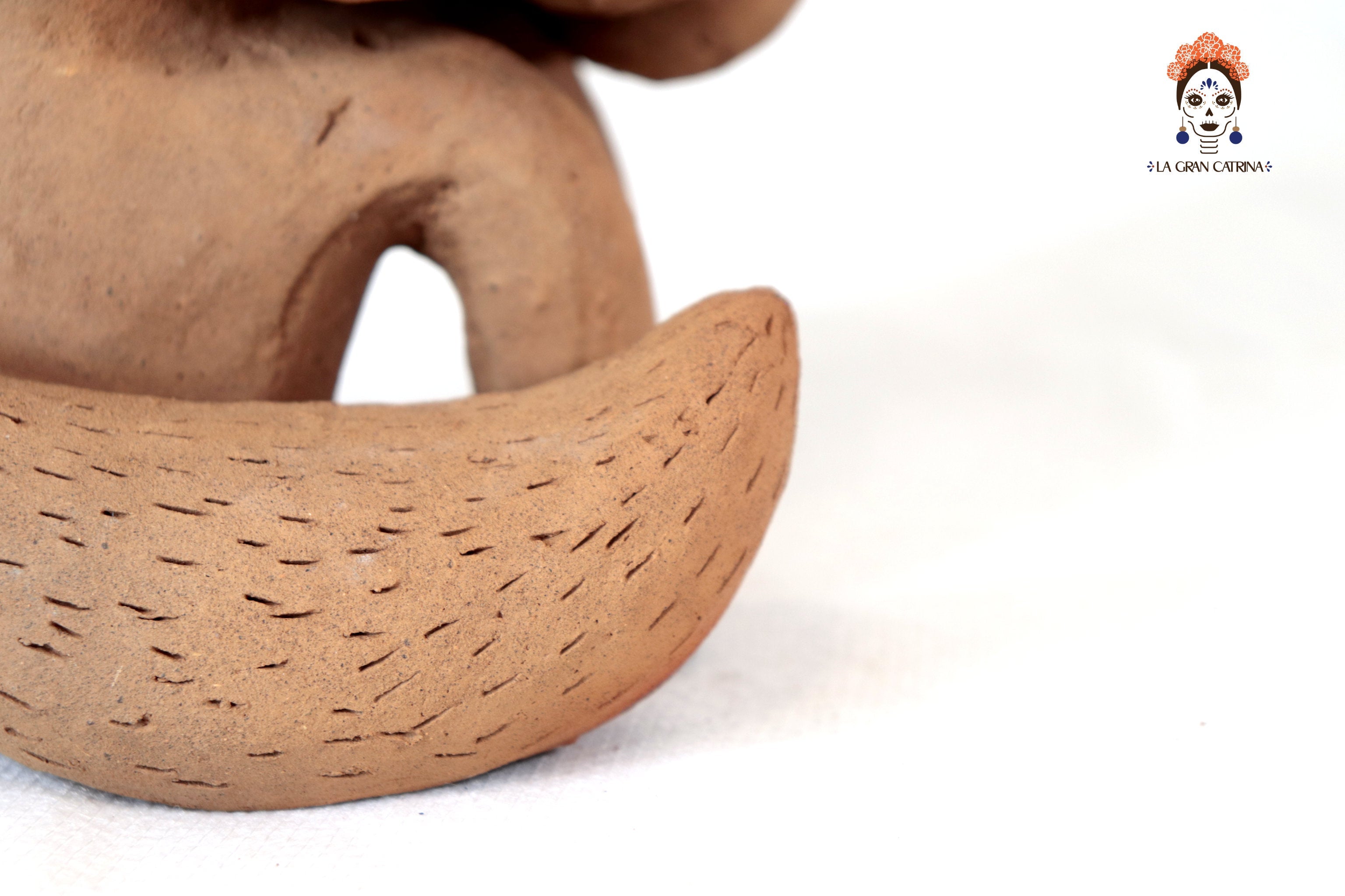 Seed-Holding Fox with Corncob of Natural Clay - 9 in. Zipiajo