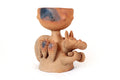 Seed-Holding Fox Copal Burner of Natural Clay - 9.4 in. Zipiajo