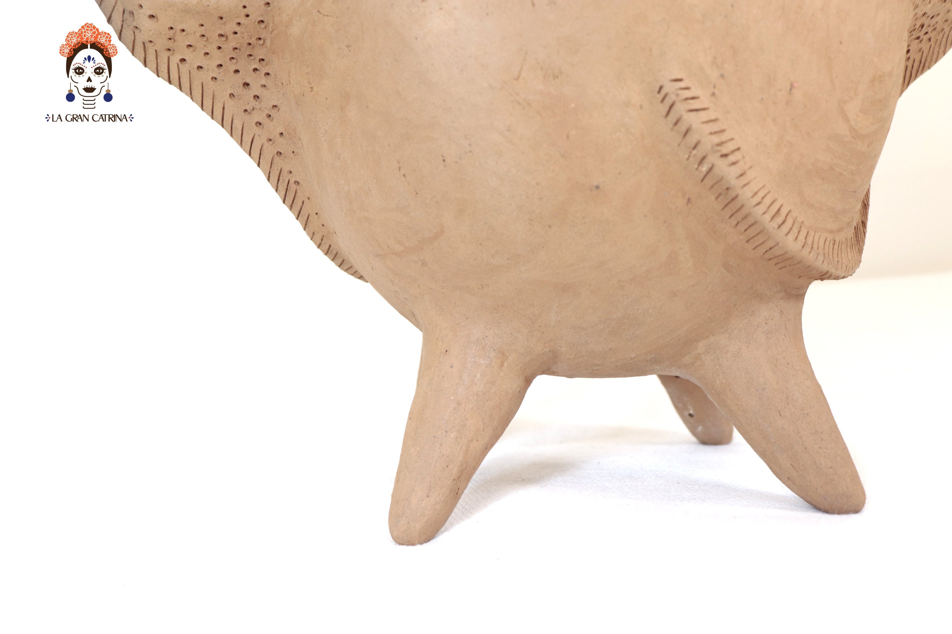 Vase of Natural Clay with Handles of Lagartija - 15.7 in. Zipiajo