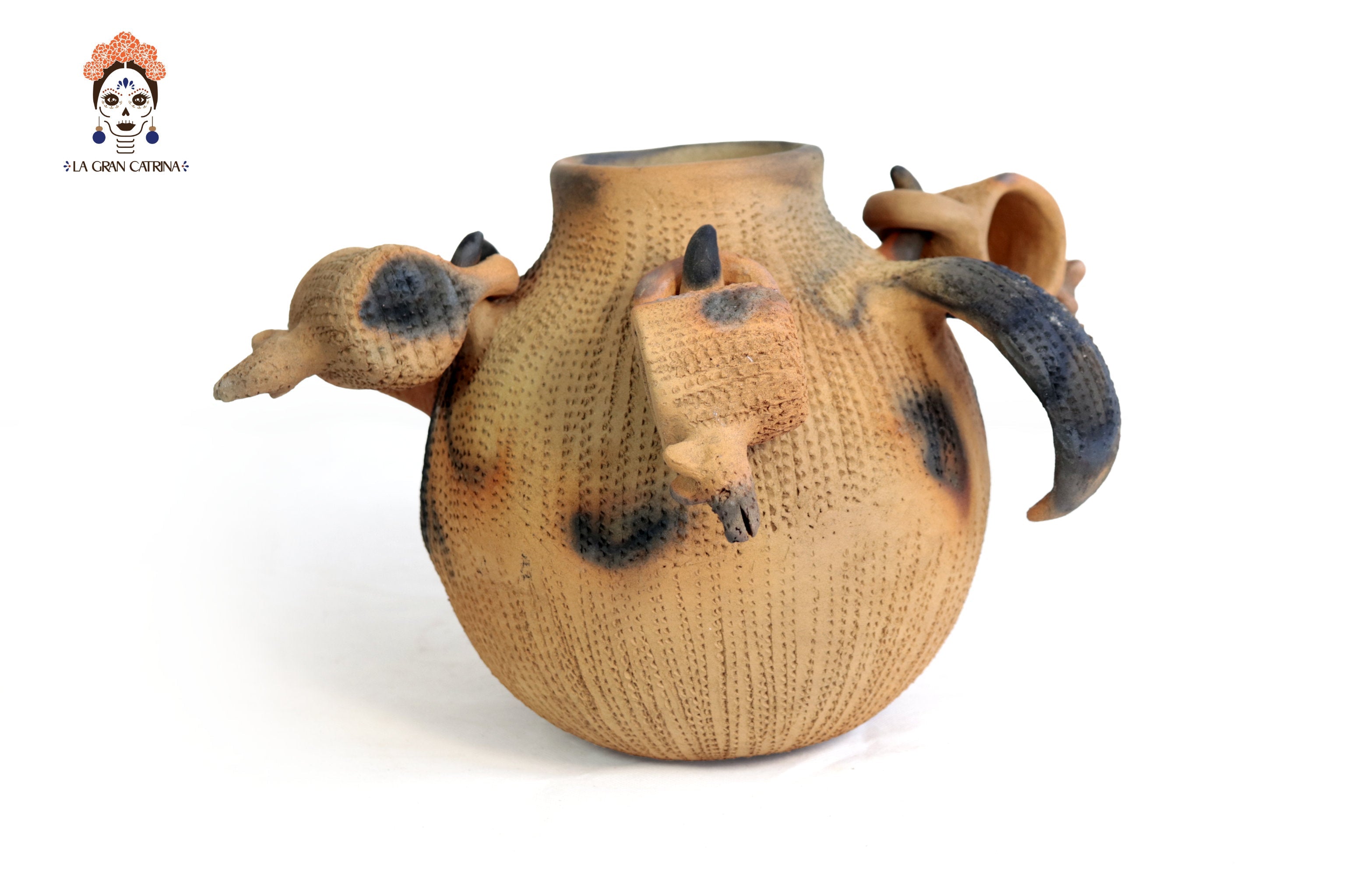 Anteater Punch Bowl of Natural Clay - 14.1 in. Zipiajo