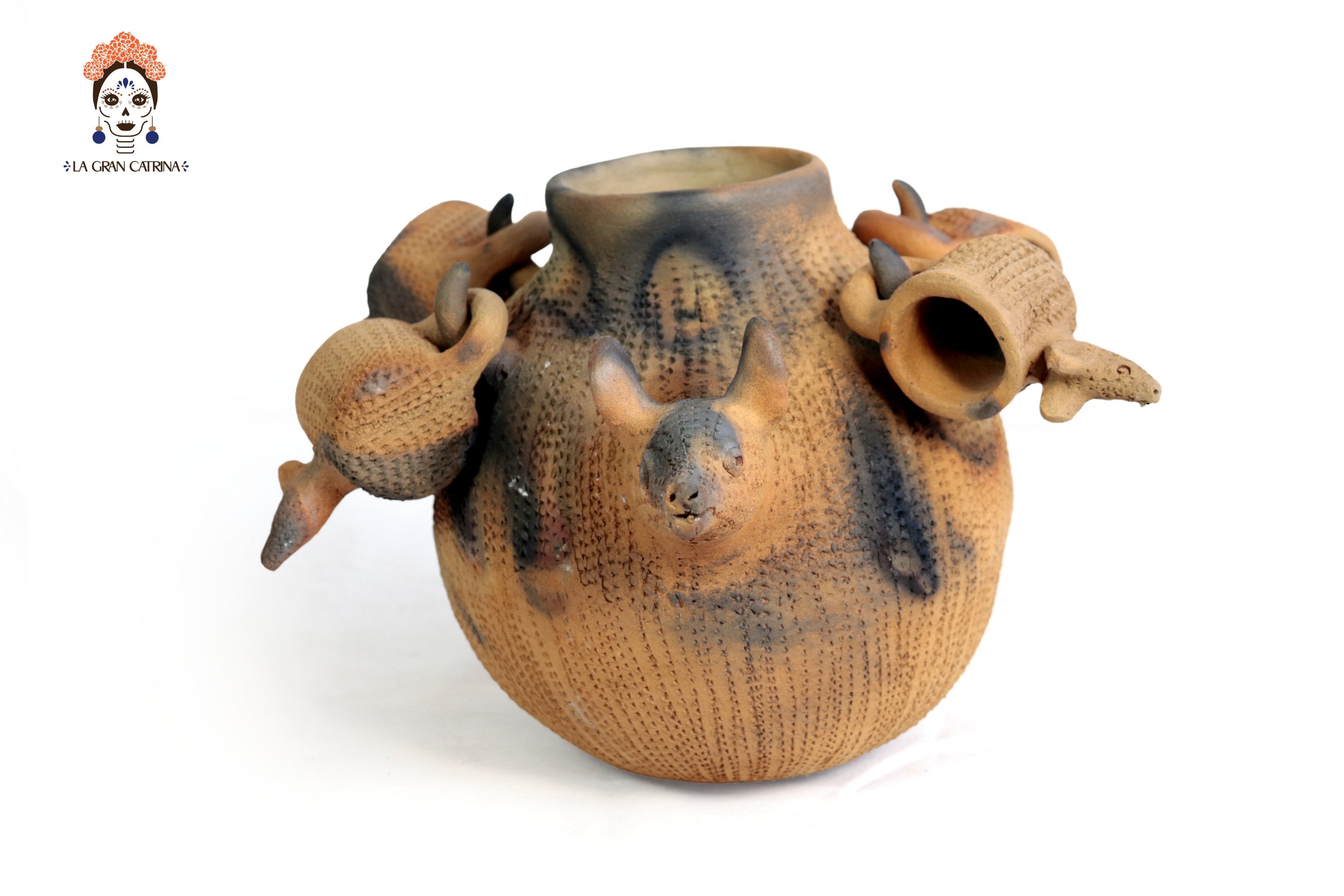 Anteater Punch Bowl of Natural Clay - 14.1 in. Zipiajo