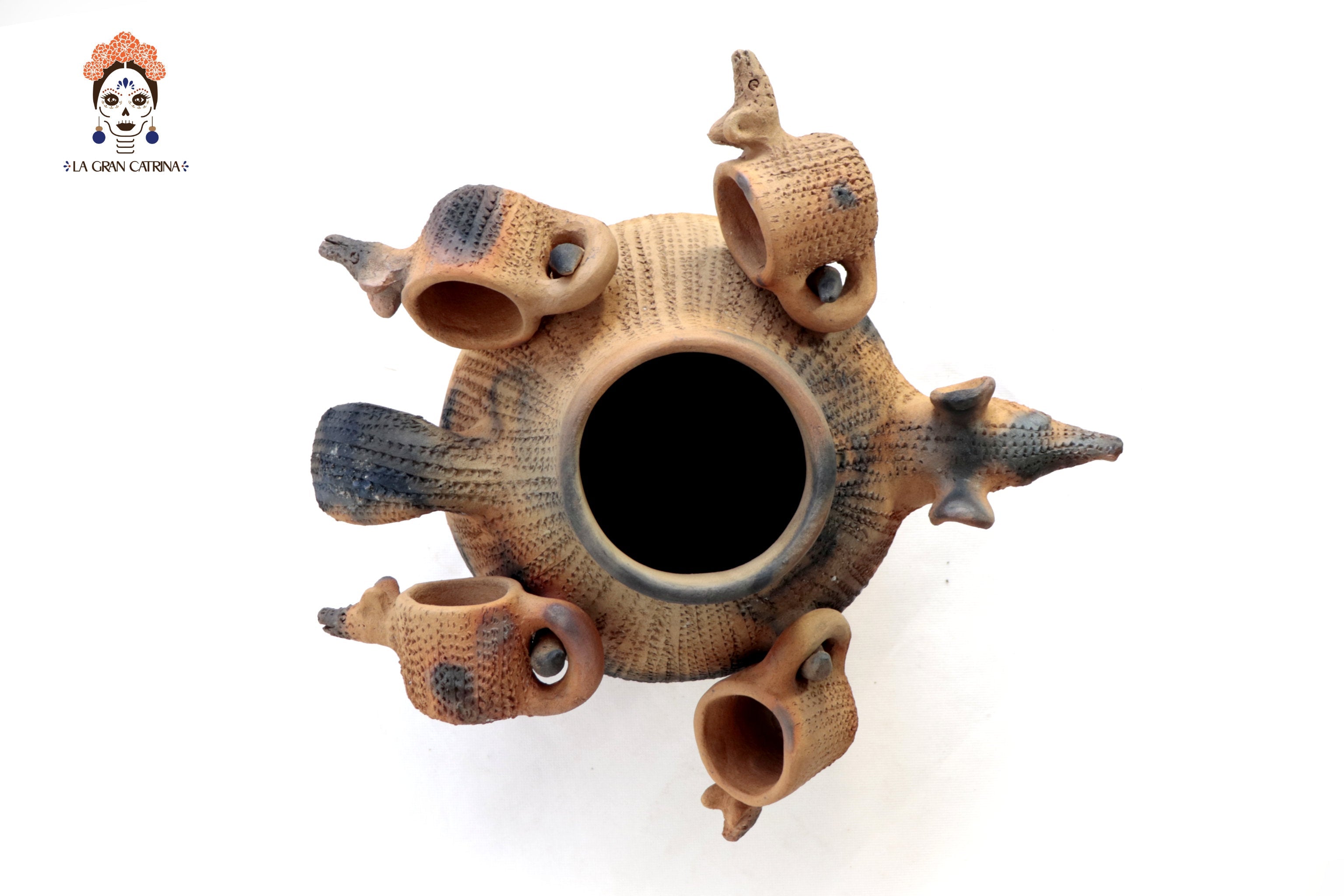 Anteater Punch Bowl of Natural Clay - 14.1 in. Zipiajo