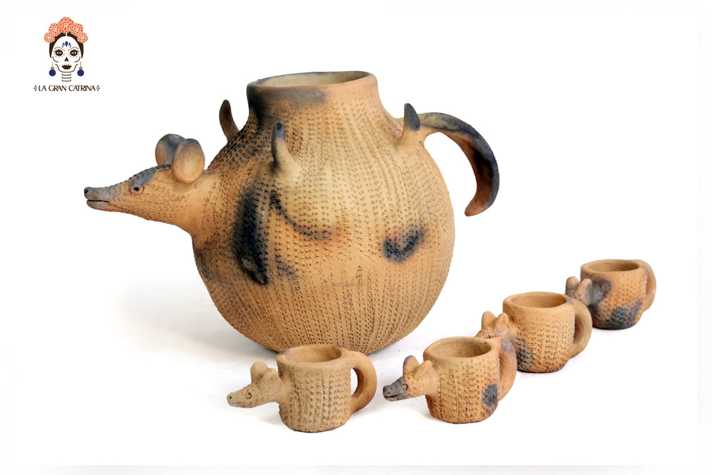 Anteater Punch Bowl of Natural Clay - 14.1 in. Zipiajo