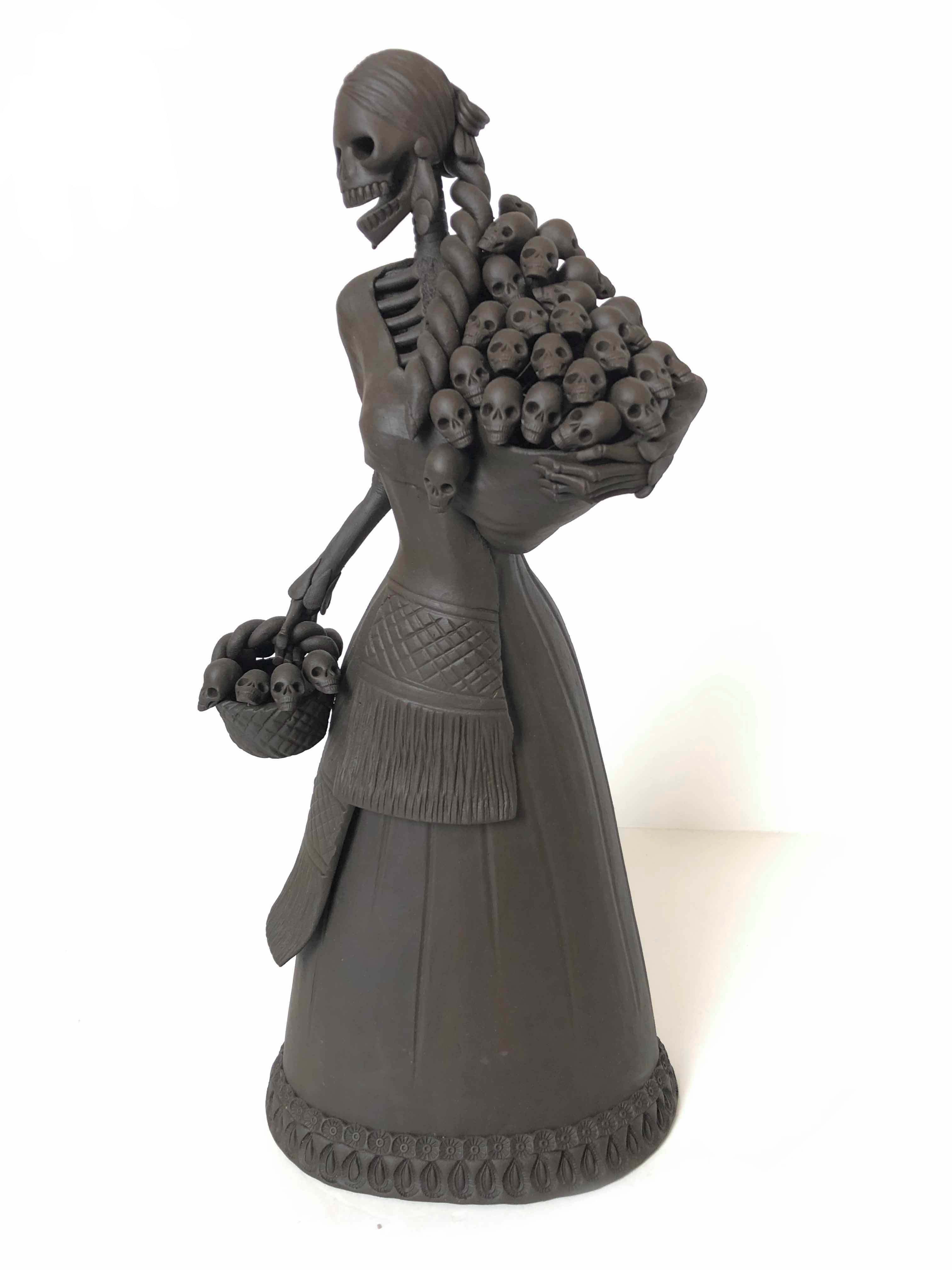 Catrina with cesto of Calaveritas - 20 in. Adan