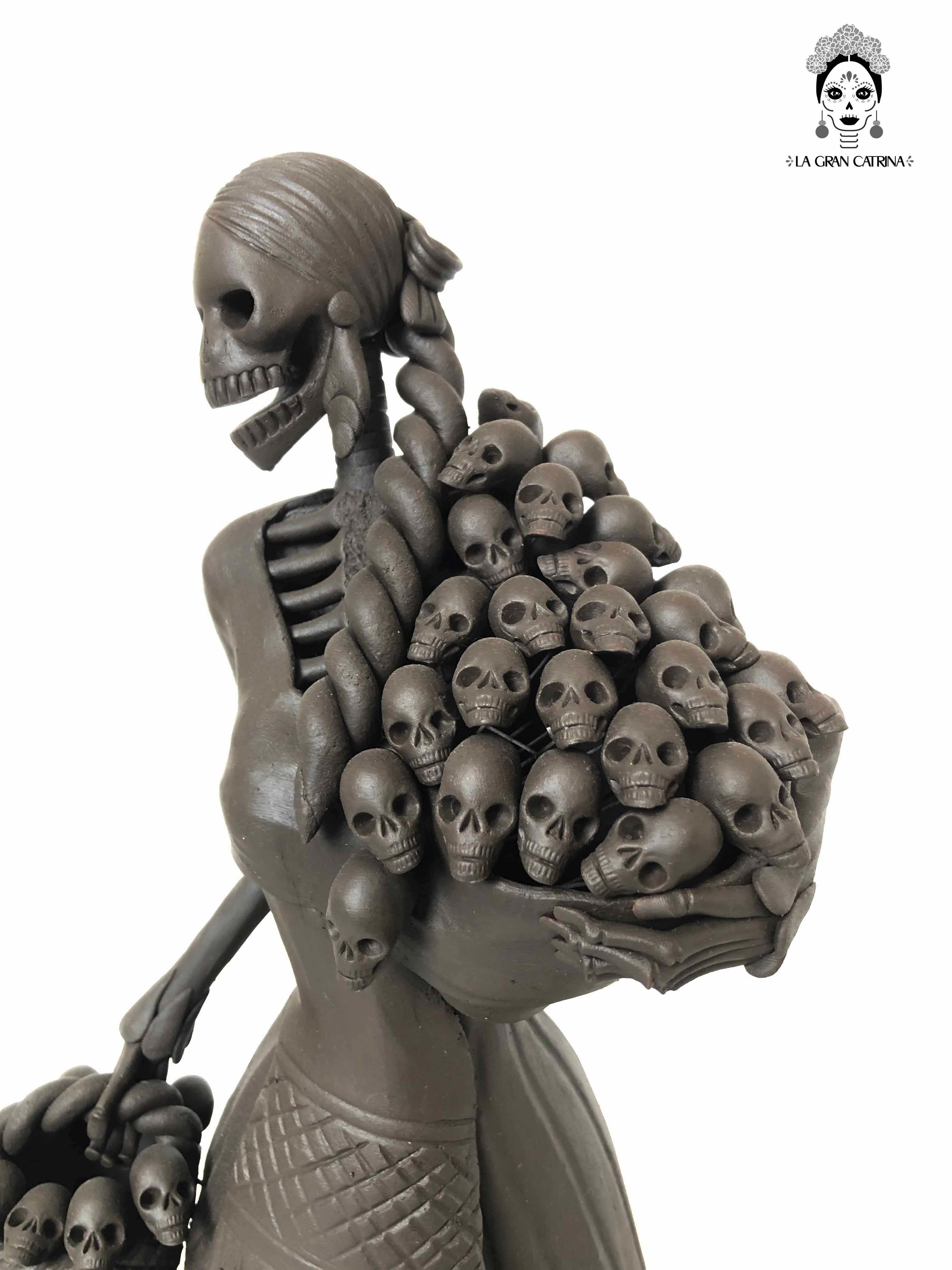 Catrina with cesto of Calaveritas - 20 in. Adan