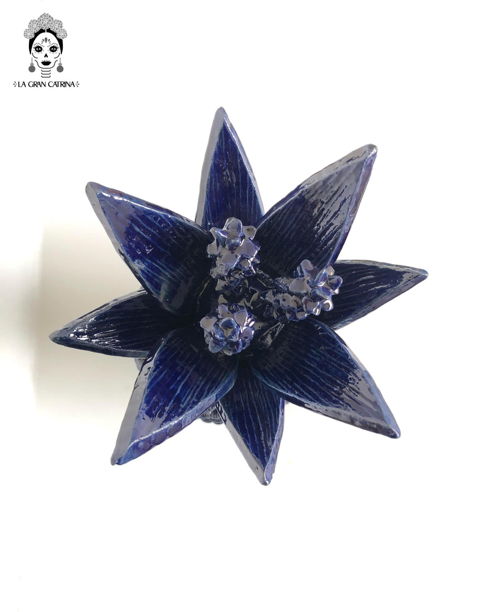 Michoacán Clay Pineapple - Papaya Blue - 22 in. Juan Gtz