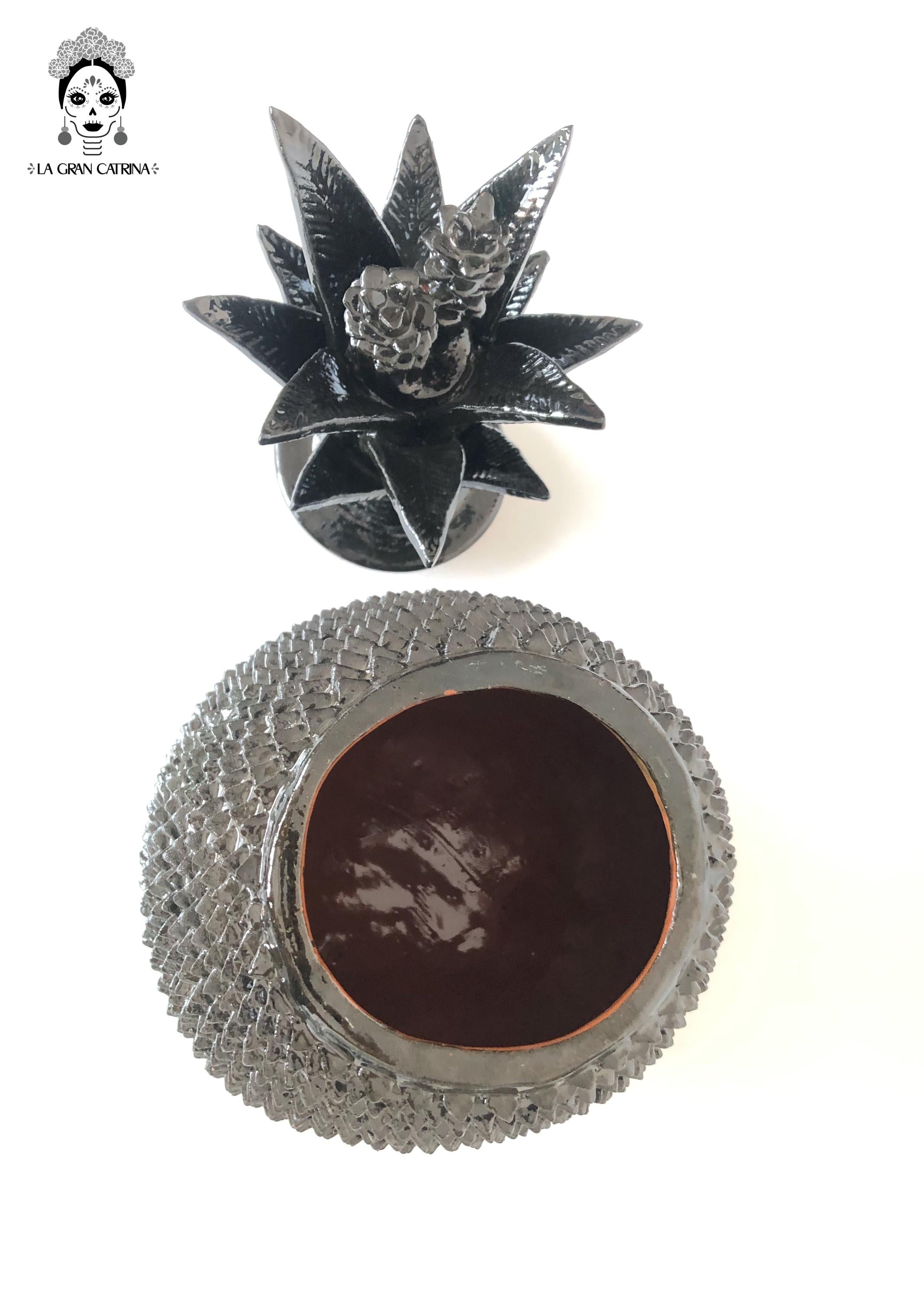 Michoacán Clay Pineapple - Spikes Black - 20 in. Juan Gtz