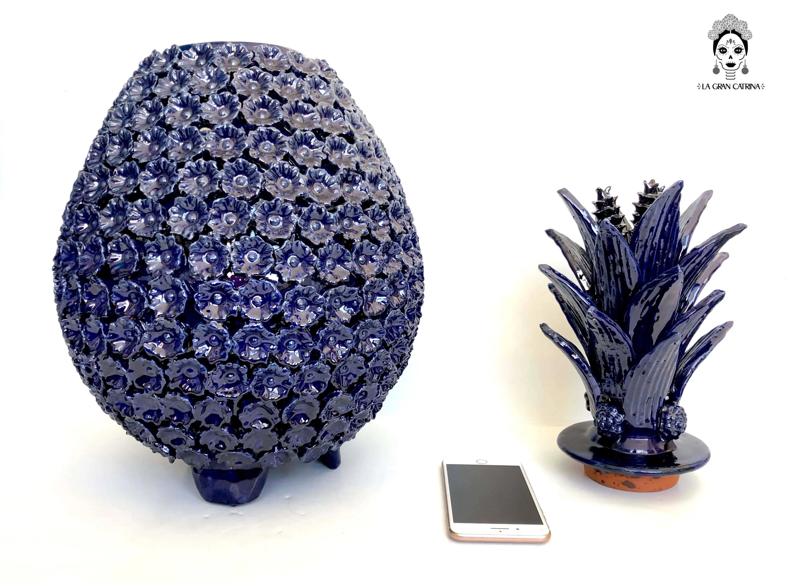 Michoacán Clay Pineapple - 26 in. - Flowers Blue Juan Gtz