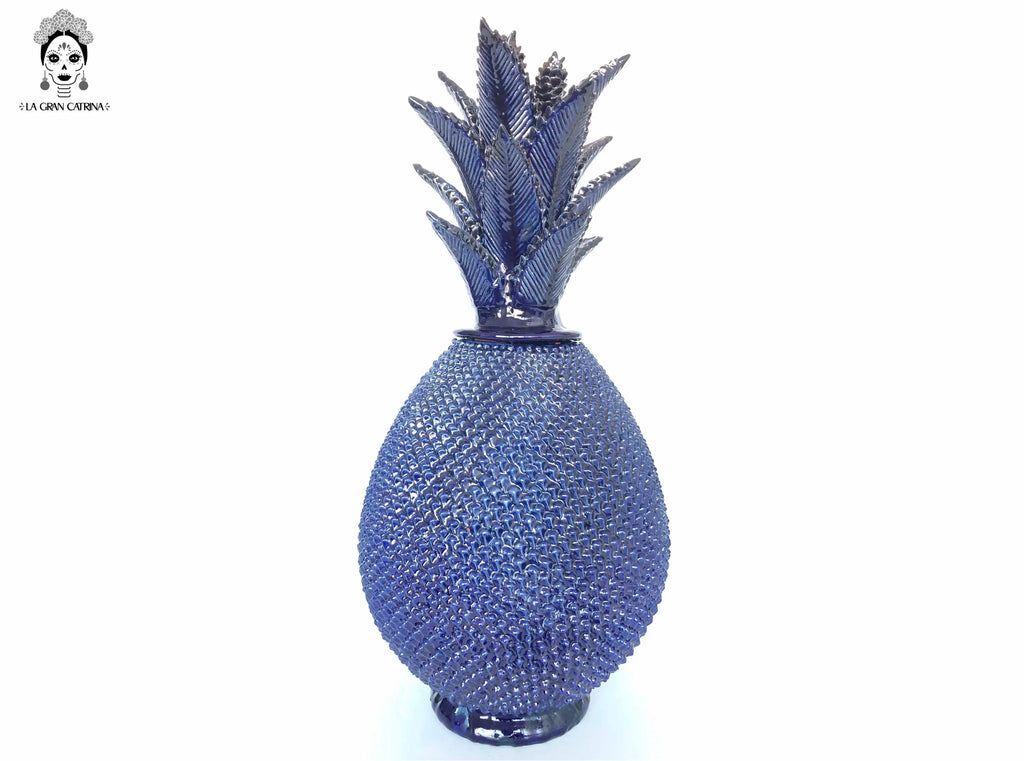 Michoacán Clay Pineapple - 26 in. - Dotted blue Juan Gtz