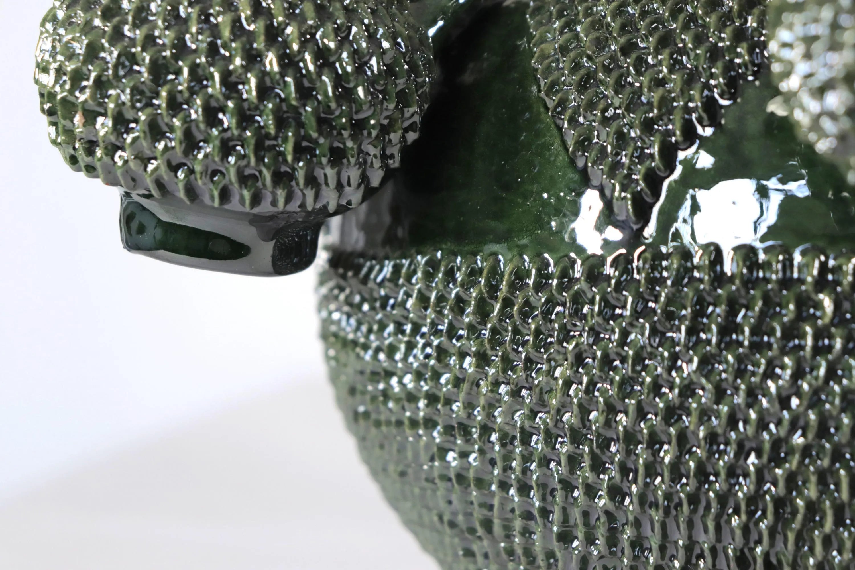 Ponchera of tejido green with jarritos Clay - 14.9 in. Viejitos SJG