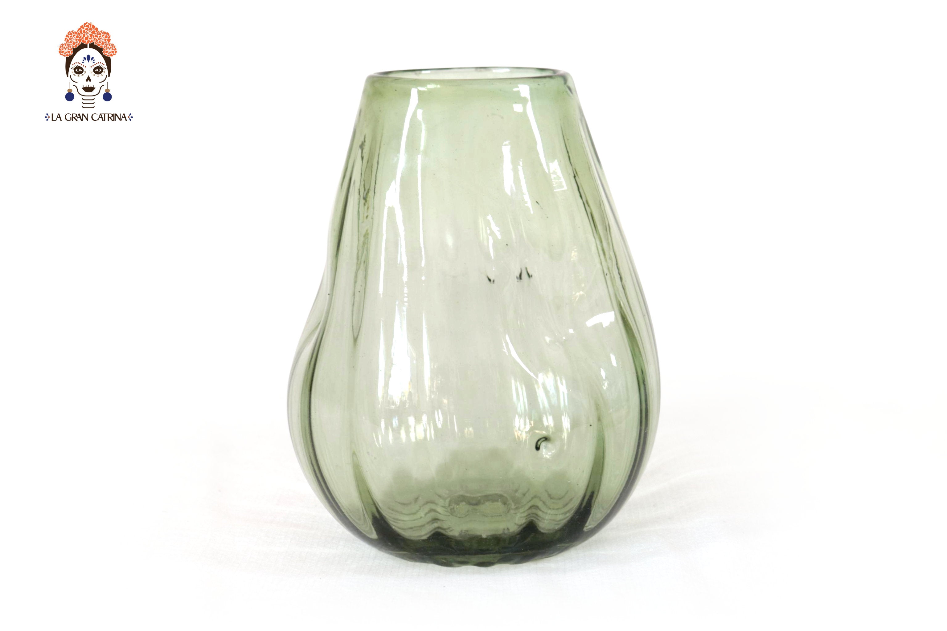 Blown Glass Tumbler Green Oliva 6.6 in. Vidrio Soplado