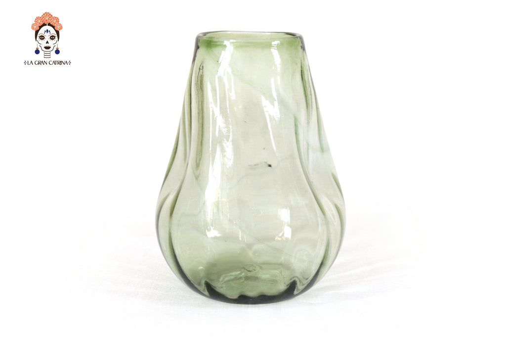 Blown Glass Tumbler Green Oliva 6.6 in. Vidrio Soplado