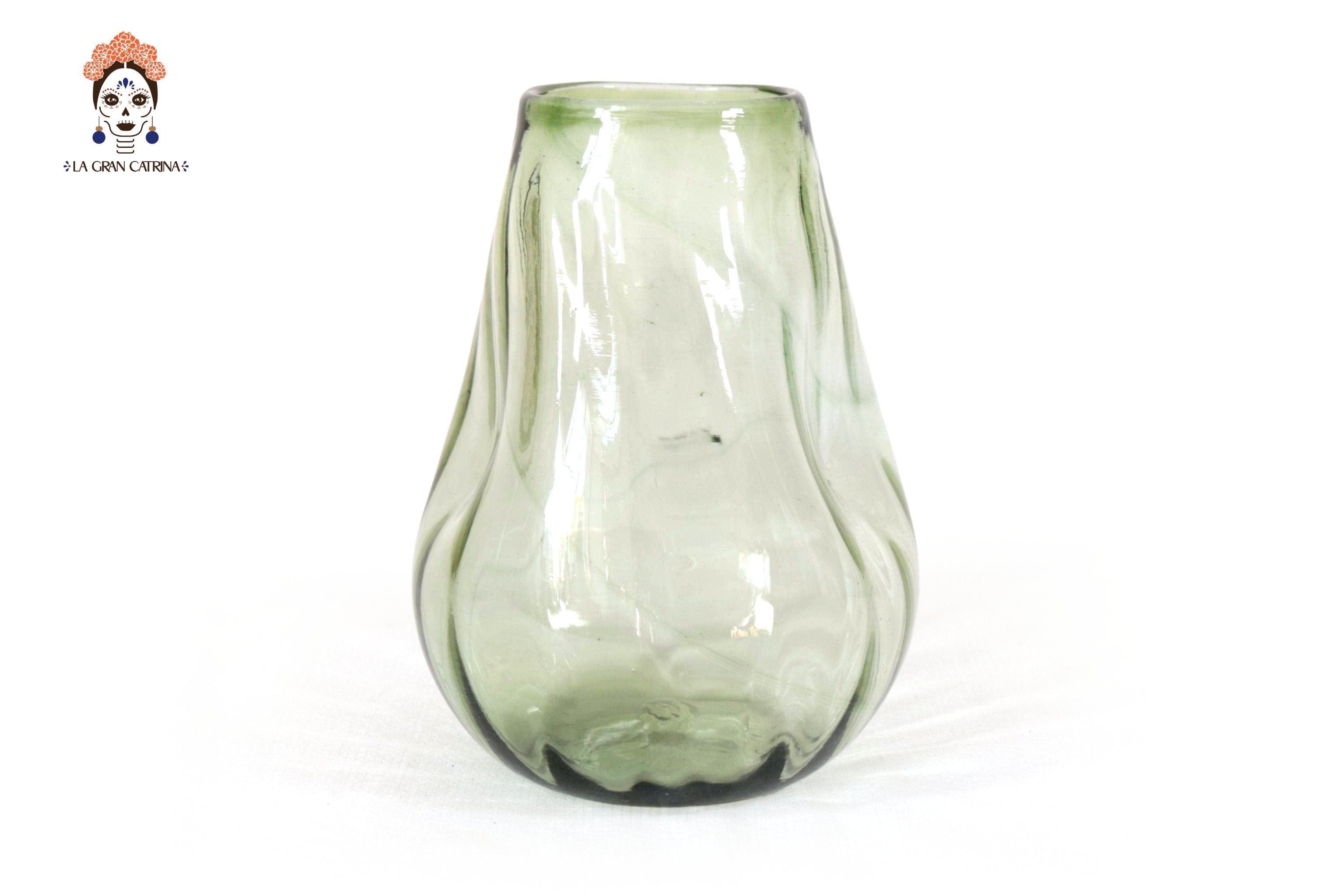 Blown Glass Tumbler Green Oliva 6.6 in. Vidrio Soplado
