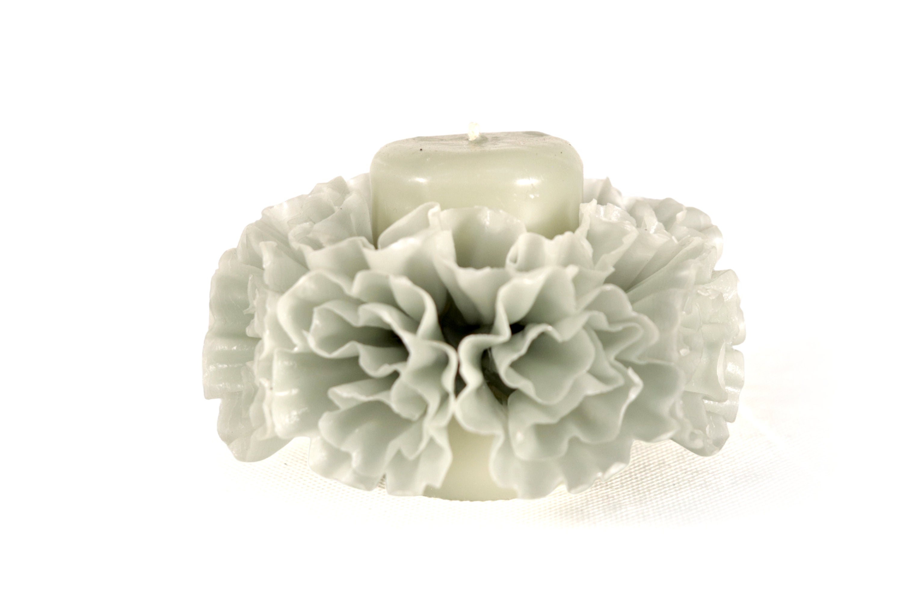 Sculpted Candle - Petals Green Small - 3.9 in. Viviana