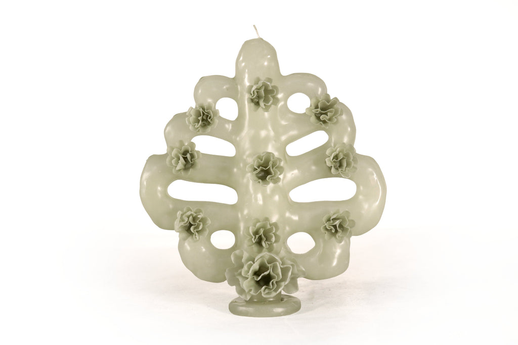 Sculpted Candle - Tree Life Green - 7 in. Viviana